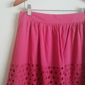 Adorable Cotton Eyelet Midi Skirt in Red. NWOT